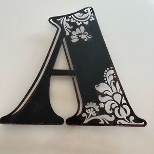 Decorative Black and White Letter A